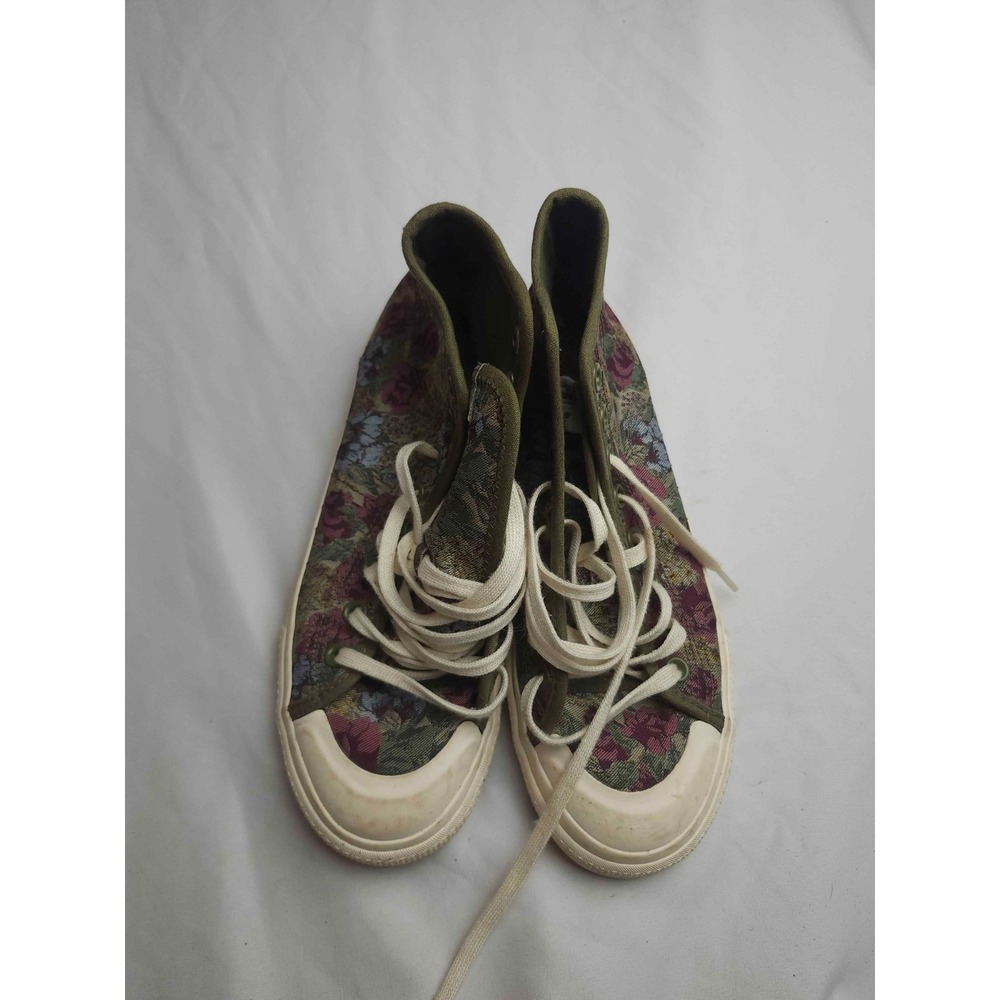 Adidas Honey Hook Sneakers Womens Size 7 Green Floral Tapestry High Top Lace Up